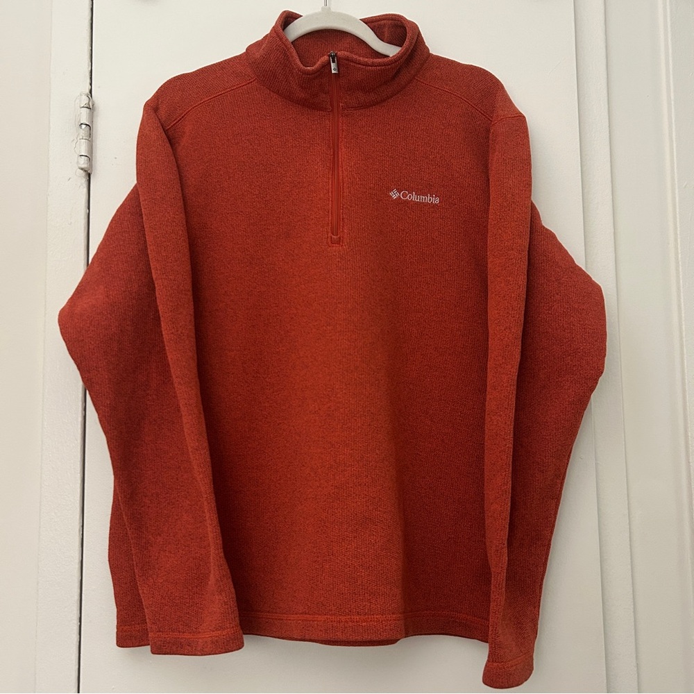 Columbia Women 1/4-Zip Sweater Pullover Top in Deep Orange (Size Large)